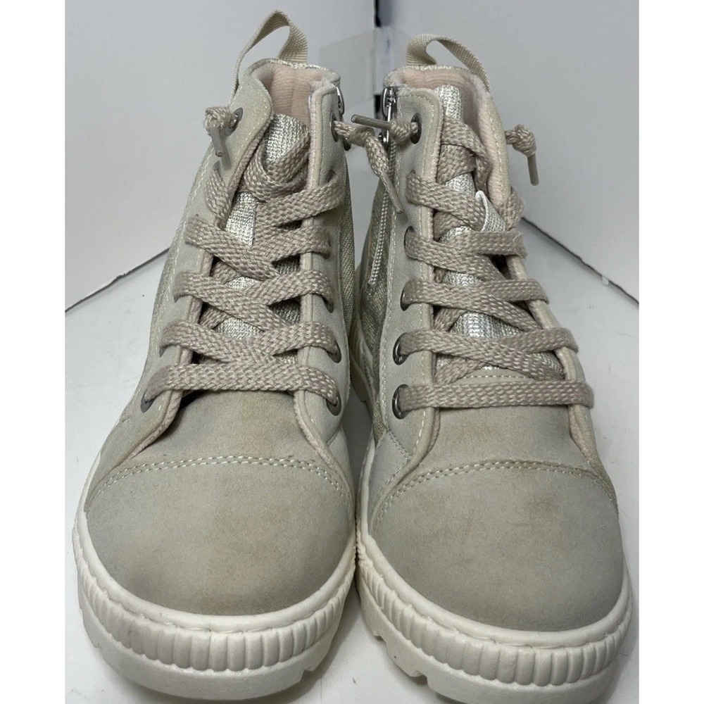 Blowfish Malibu Cream High Top Sneakers Side Zip Shoes Size 7 NWOT